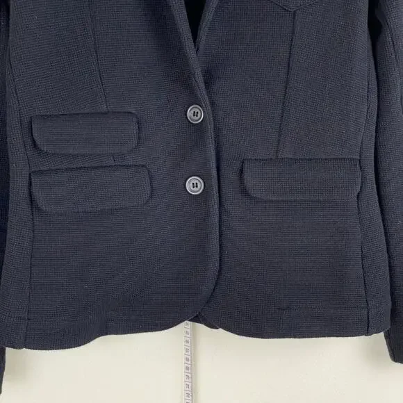 Whistles Black Knit Slim Fit Blazer Size 6